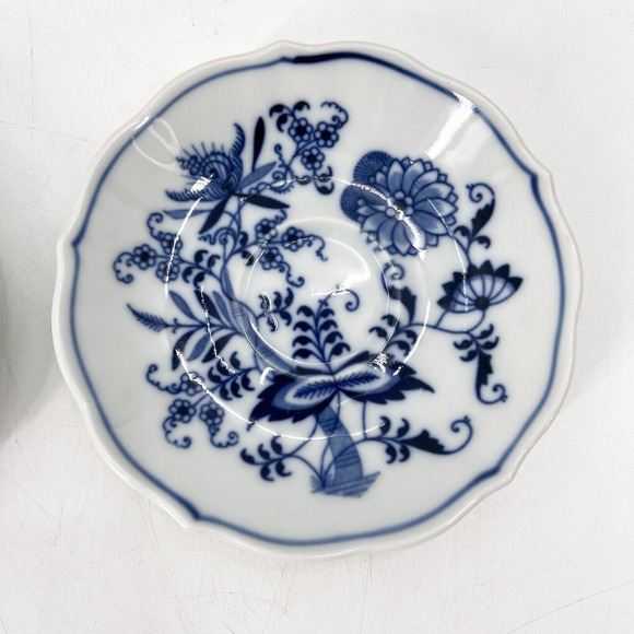 Blue Danube Blue Onion 5.5" Porcelain Tea Saucers Japan Rectangle Stamp 2 Pcs - Picture 2 of 5